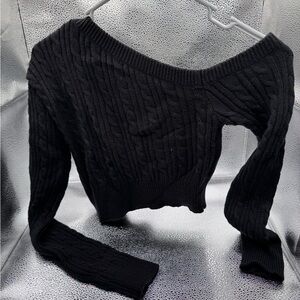 Black Cable Knit Women's Sweater